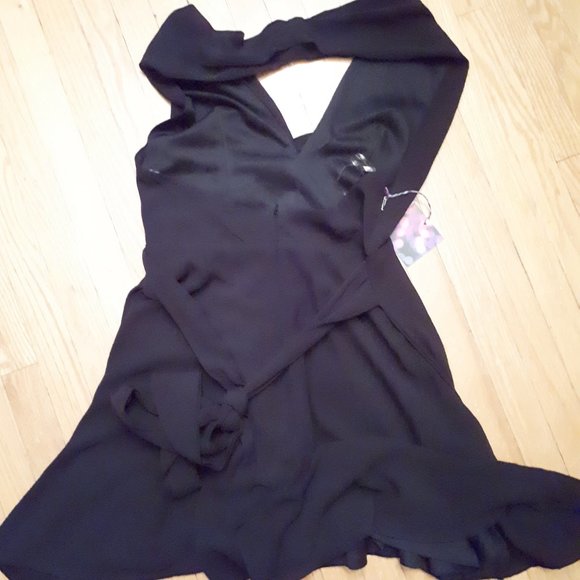 Black Chiffon Halter Dress - Picture 2 of 3
